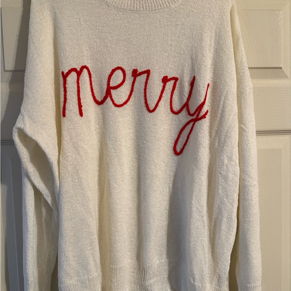 White Merry Sweater